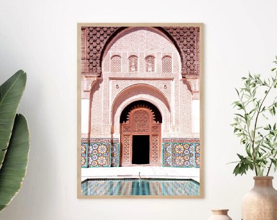 Moroccan Door Print, Marrakech Modern Islamic Art