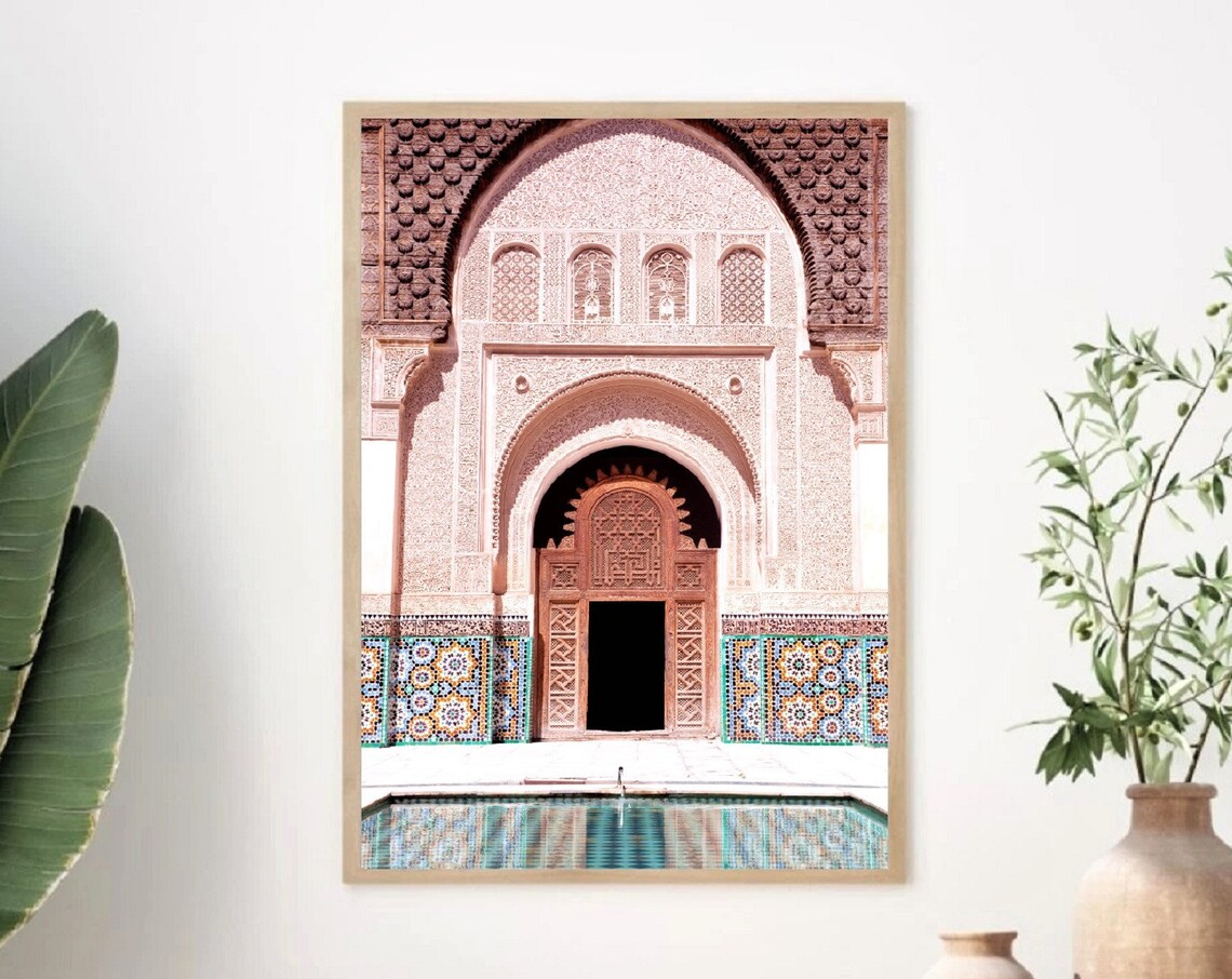 Moroccan Door Print, Marrakech Modern Islamic Art