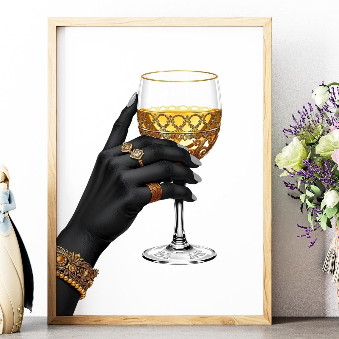 Black Woman Art Trendy Art Prints Black Female Art Minimalist Wall Art Femme Fatale Girly Wall Art Black Girl Print
