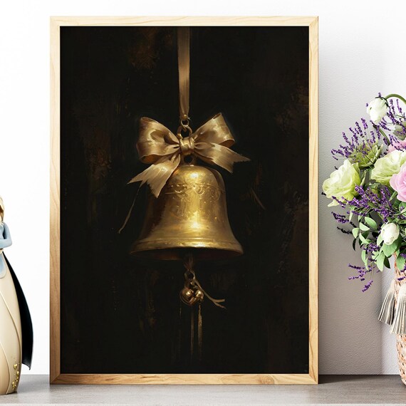 Christmas Bells Art Trendy Art Prints Moody Holiday Decor Retro Wall Art Festive Wall Art Christmas Wall Decor Print