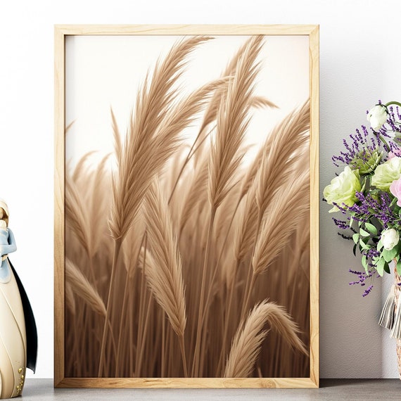 Pampas Prints Trendy Art Prints Earth Tones Print Pampas Wall Art Nature Prints Landscape Wall Art Grass Wall Art Print