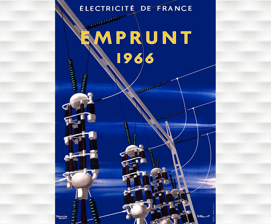 Electricite de France Emprunt 1966 Vintage Industrial Art Poster