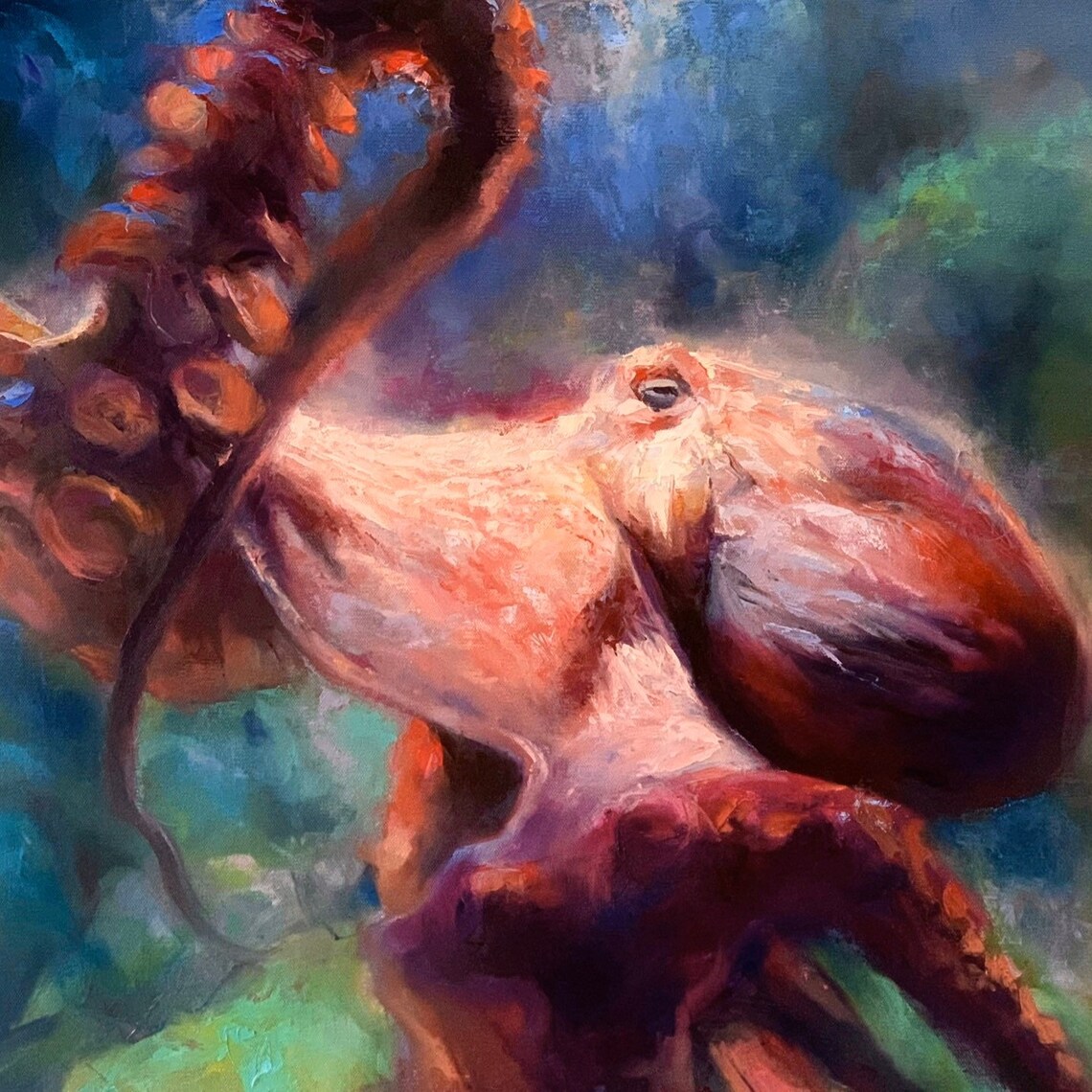 Questioning Paper Underwater Octopus Art Print