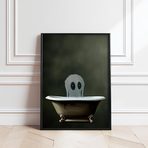 In Bathtub Art Print Spooky Gothic Bathroom Decor