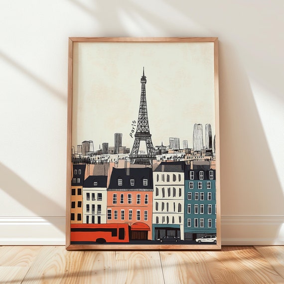 Paris Art Print France Poster Eiffel Tower Print Paris Wall Art Travel Poster Paris Gift Artwork