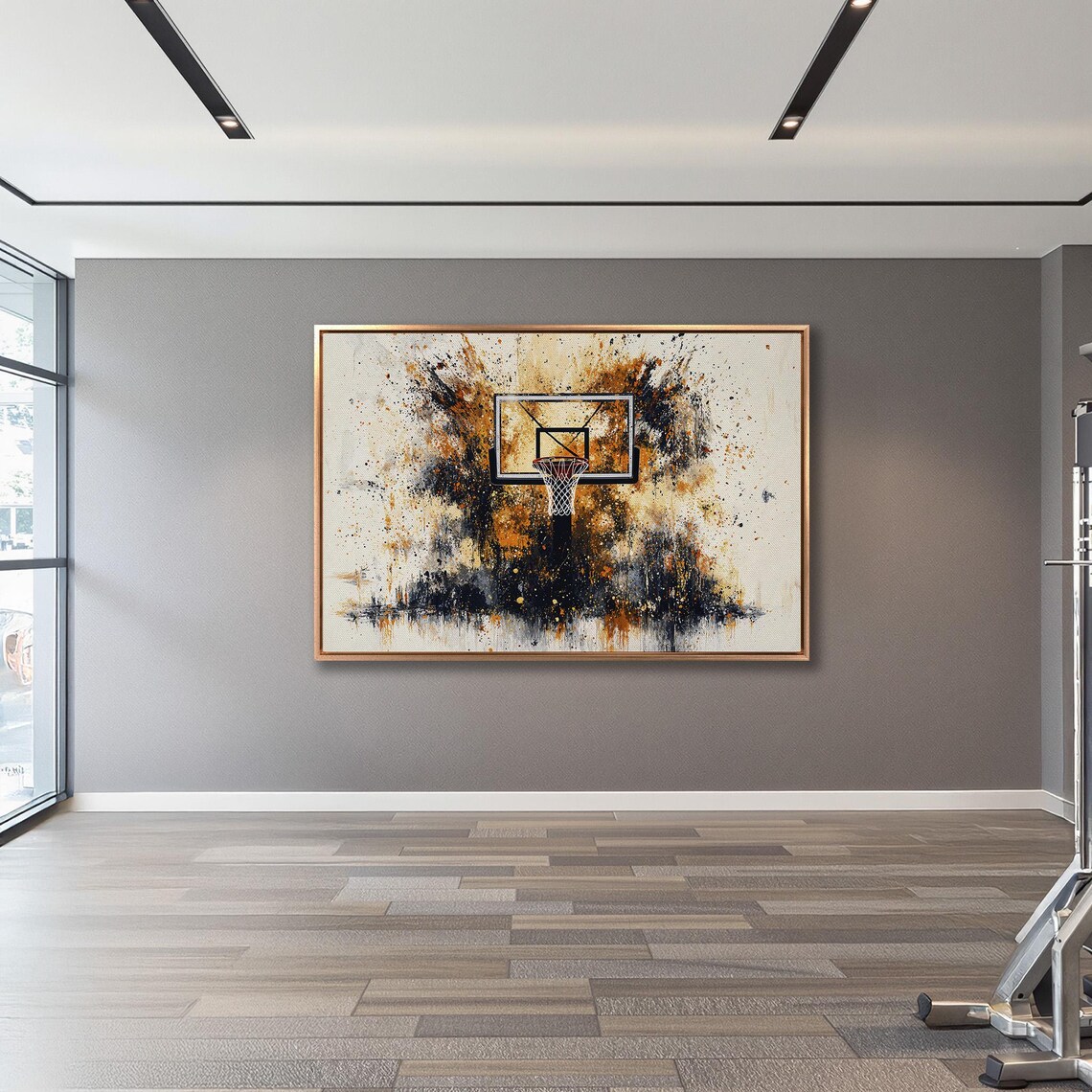Basketball Hoop Modern Abstract Poster, Boys Room Decor - Image 3