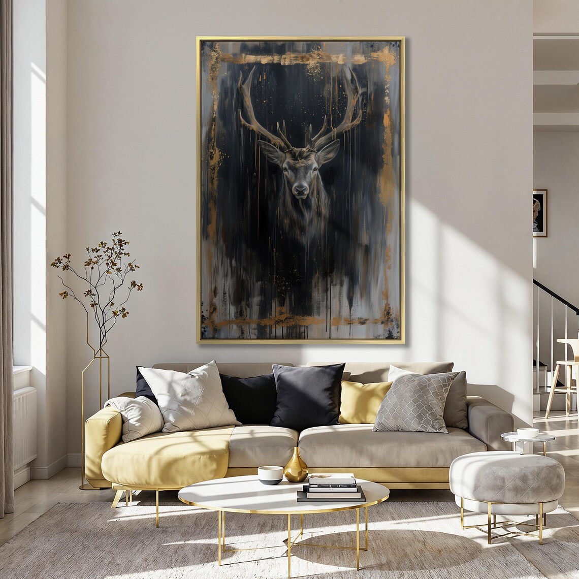 Majestic Stag Portrait Painting, Wildlife Poster - Image 5