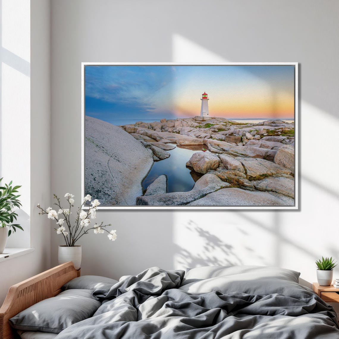 Captivating Peggys Cove Lighthouse Print Rocky Coastline Wall Art Large Canadian Landscape Wall Decor Nova Scotia Art Travel Poster - Image 2