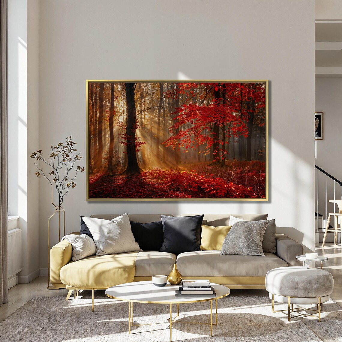 Enchanted Autumn Forest, Misty Woods Art Print - Image 4