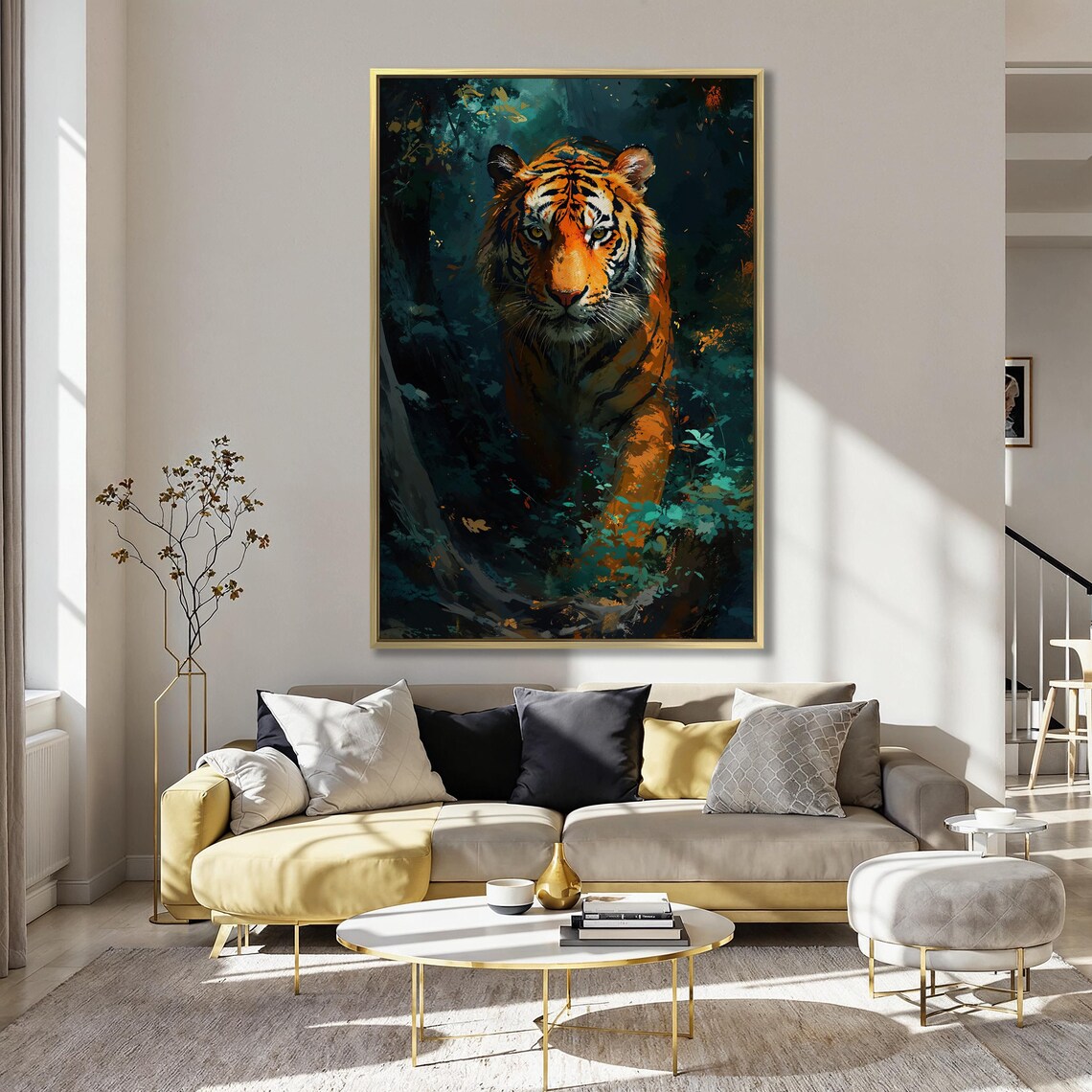 Tiger Hunting Scene Art Print, Wildlife Poster - Image 5