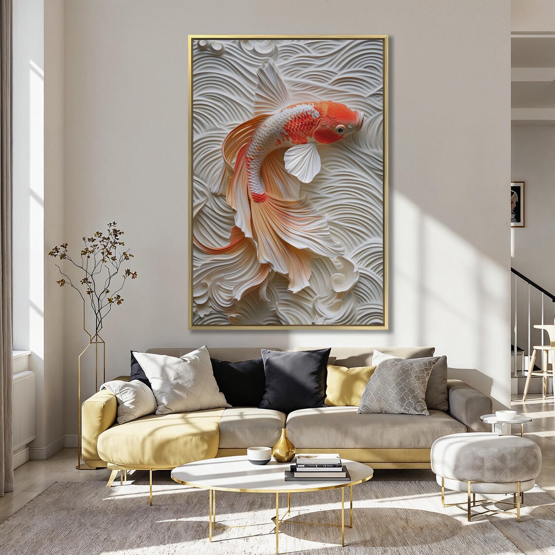 Koi Fish Art Print, Asian-Inspired Wall Decor - Image 4