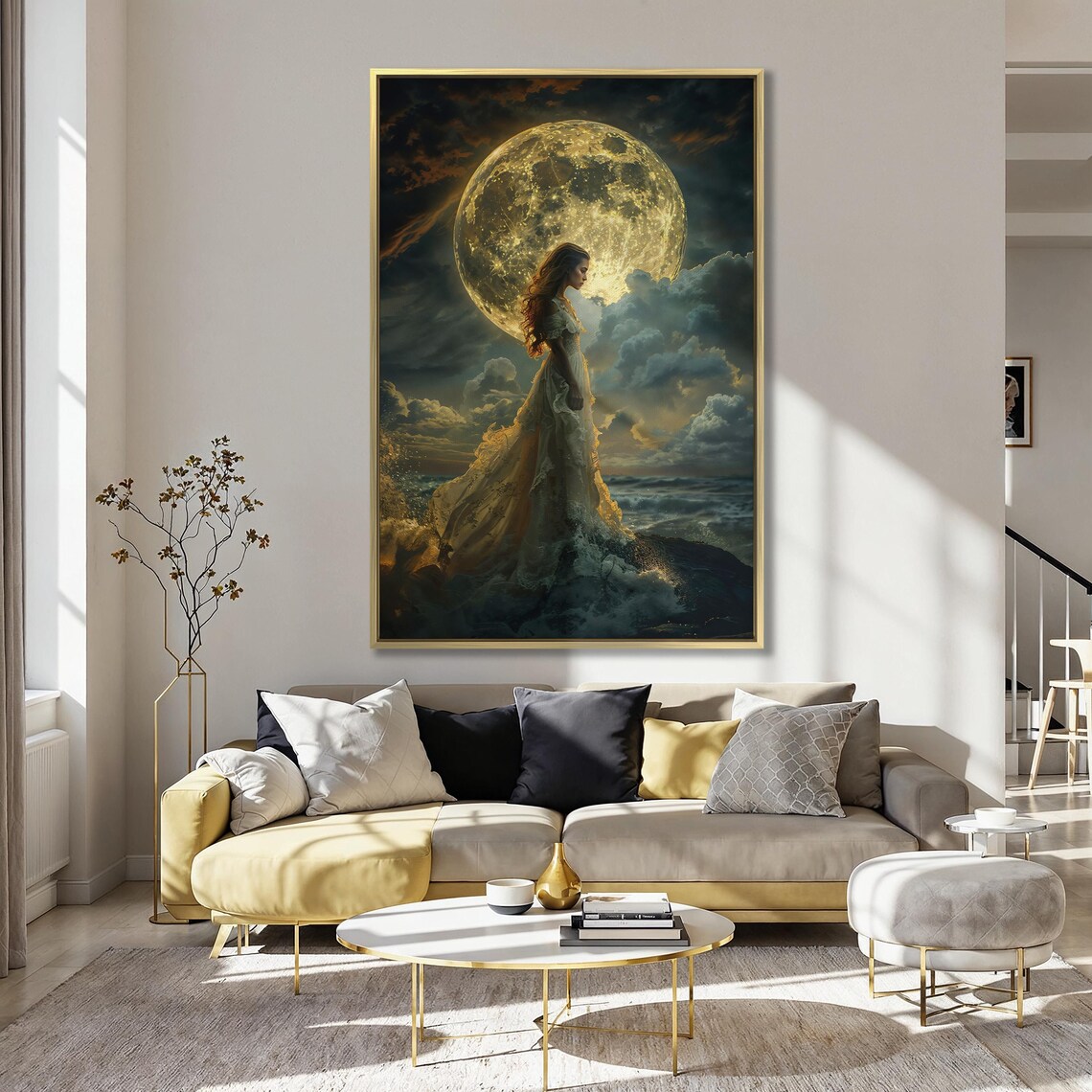 Mystic Full Moon Woman, Romantic Fantasy Poster - Image 5