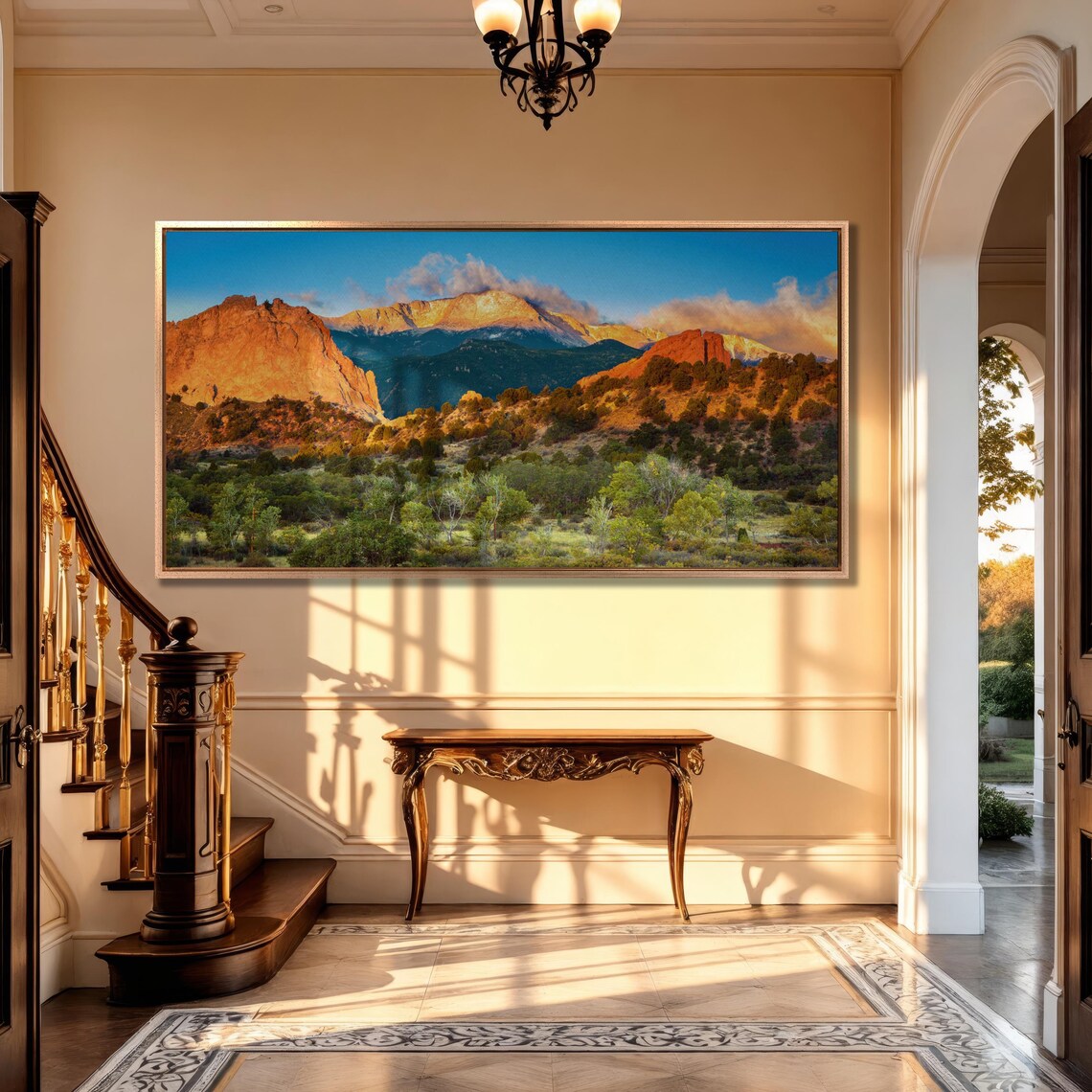 Garden Of The Gods And Pikes Peak At Sunrise Red Rocks Colorado Poster - Image 4