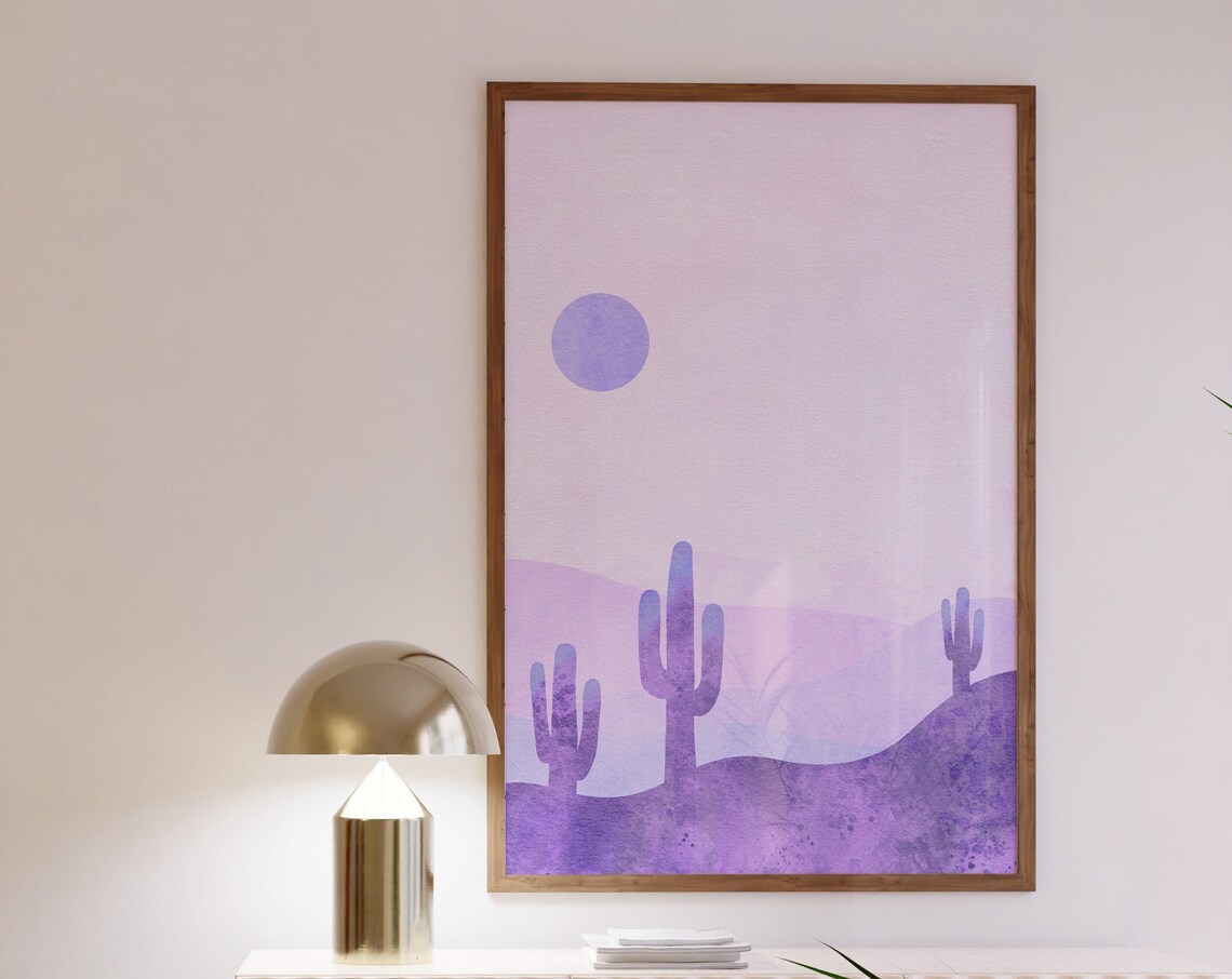 Lilac Cactus Desert Boho Wall Art Poster - Image 3