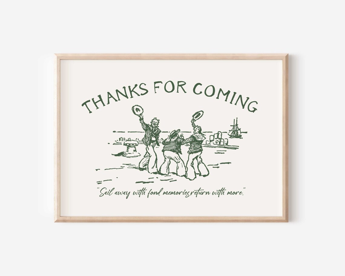 Thanks For Coming Vintage Sailor Poster Art Print - Image 2