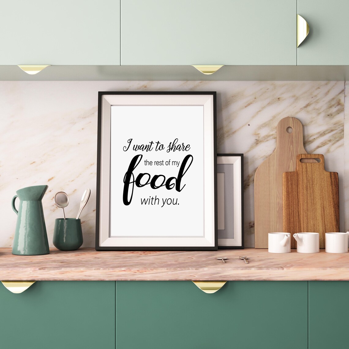 I Want To Share The Rest Of My Food With You Love Quote Poster - Image 3