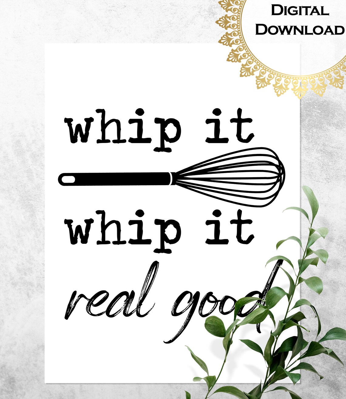 Whip It Whip It Real Good Whisk Funny Baking Kitchen Quote Poster - Image 3