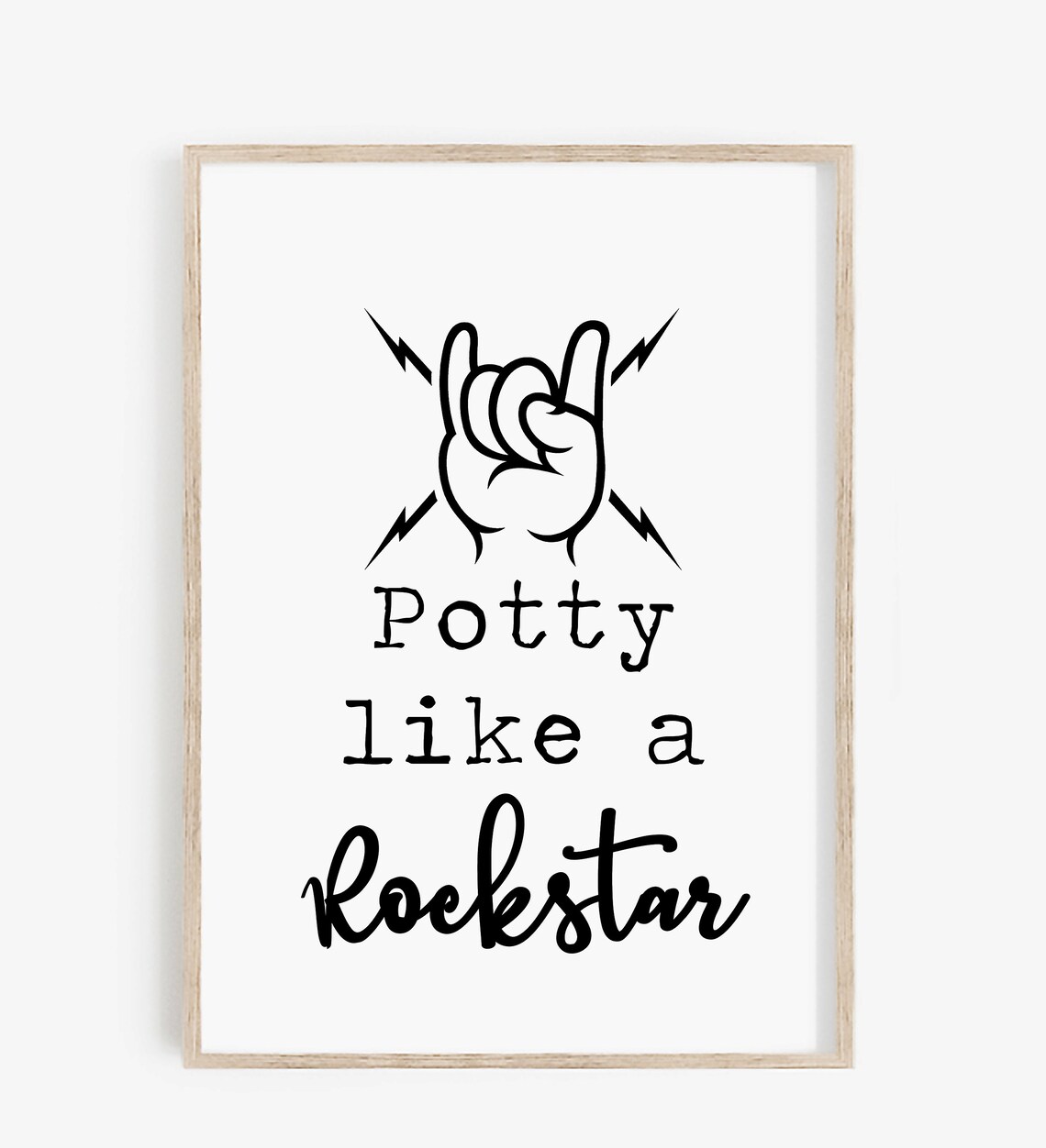 Potty Like A Rockstar Funny Bathroom Wall Art - Image 4