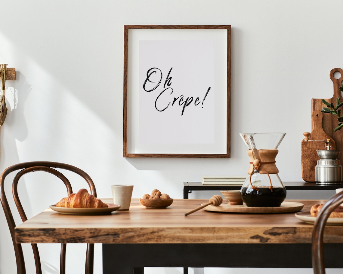 Oh Crepe French Kitchen Art Print, Funny Poster