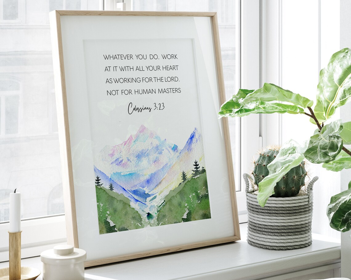Colossians 3:23 Scripture Art Print, Bible Verse - Image 2