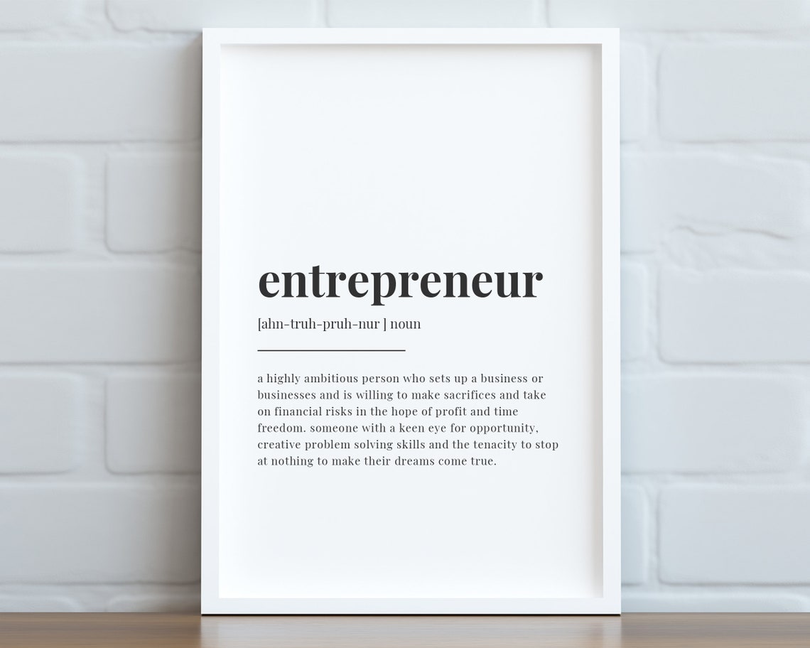 Entrepreneur Definition Quote Print, Office Decor - Image 2