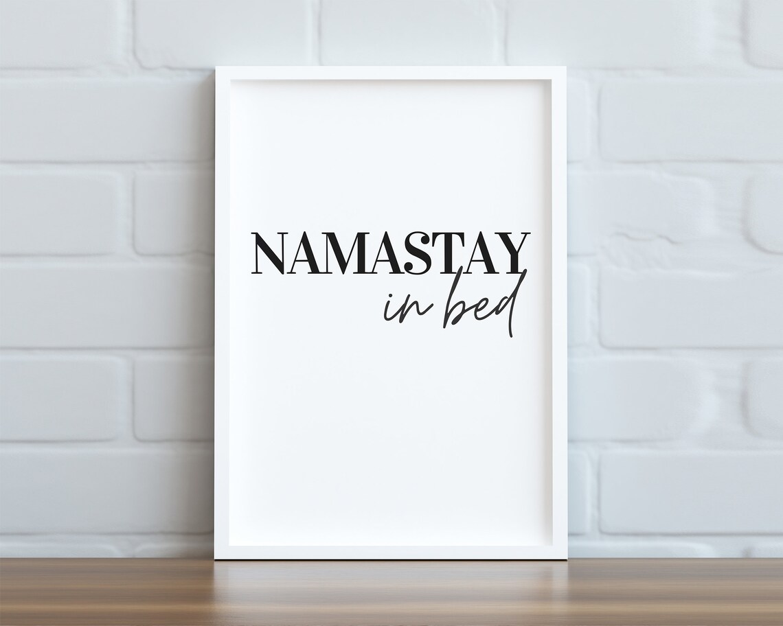 Namastay In Bed Typography, Bedroom Wall Decor - Image 2