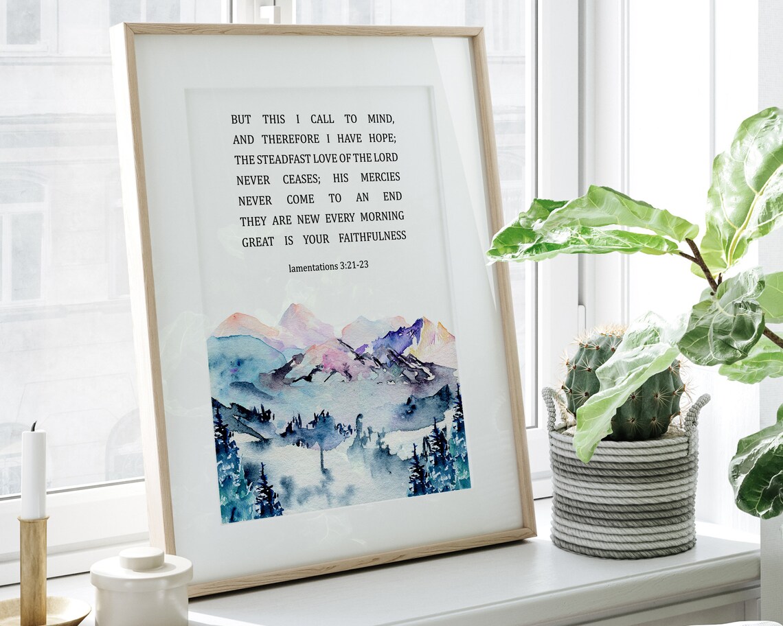 Lamentations 3:21-23 Scripture Wall Art, Poster - Image 2