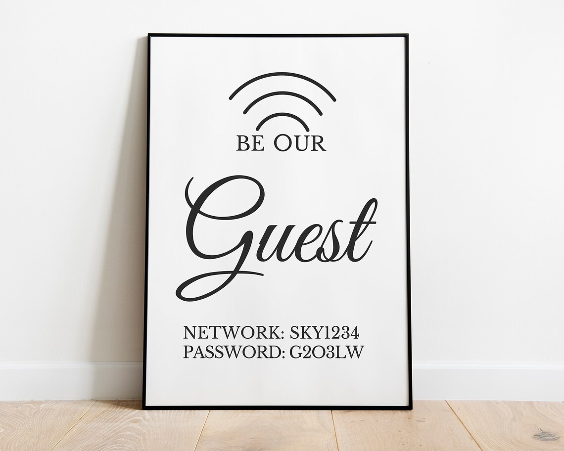 Be Our Guest Wifi Password Sign Guest Room Welcome Quote Poster