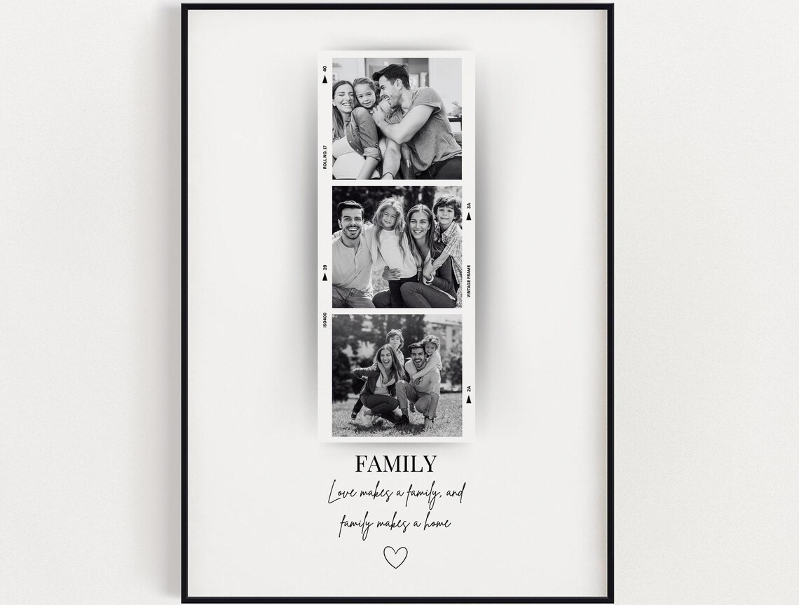 Personalized Family Photo Art Print, Custom Gift