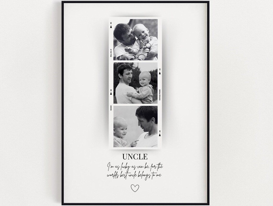 Personalised Uncle Photo Art Print, Birthday Gift