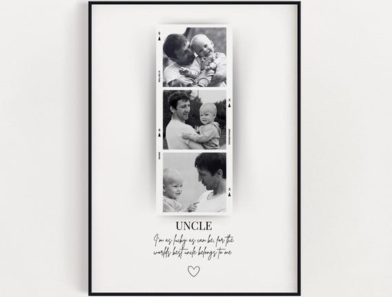 Personalised Uncle Photo Art Print, Birthday Gift
