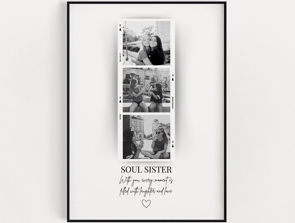 Personalised Soul Sister Photo Print, Best Friend Gift