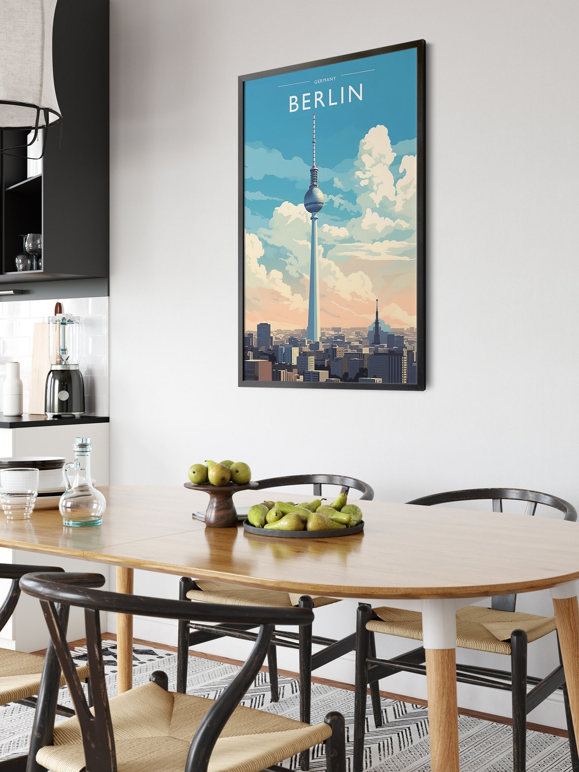 Berlin Germany TV Tower Sunset Glow City Skyline Travel Poster - Image 6