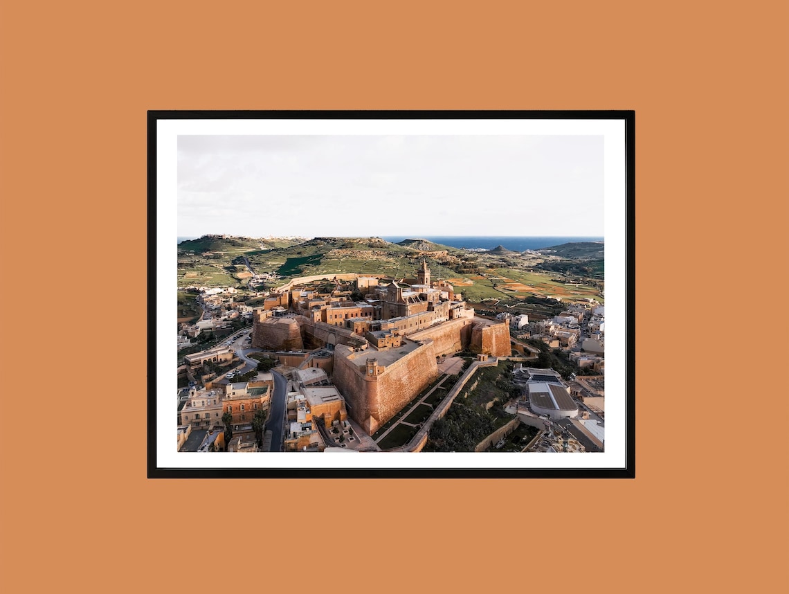 Gozo Citadel Malta Aerial Photography Historic Fortress Poster