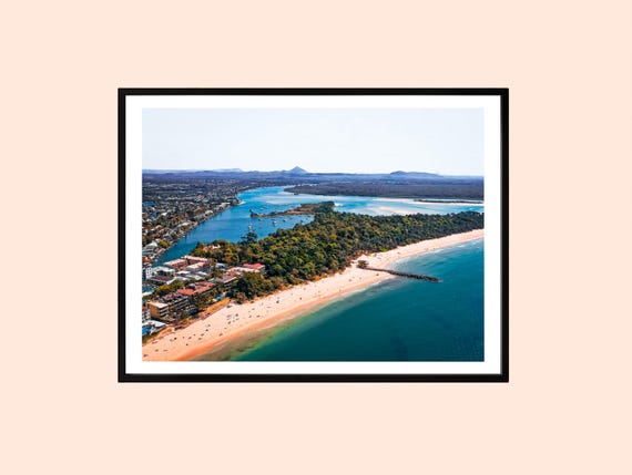 Noosa Beach Aerial Print Queensland Coastal Photography Australia