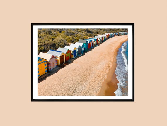 Bathing Boxes Print Colorful Australia Coastal Photography