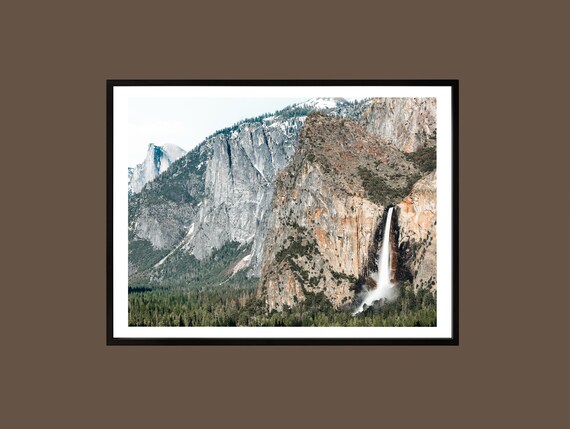 Yosemite National Park Waterfall Granite Cliffs Landscape Poster
