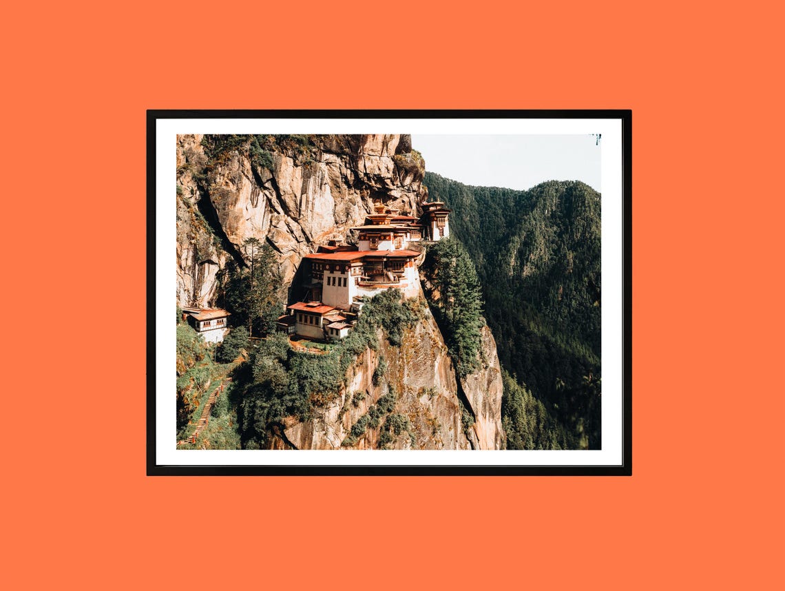 Tigers Nest Monastery Bhutan Cliffside Temple Himalayan Poster