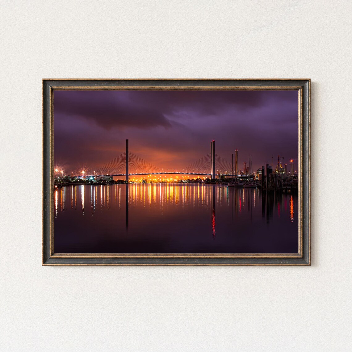 Melbourne Bolte Bridge Print Night Skyline Wall Art