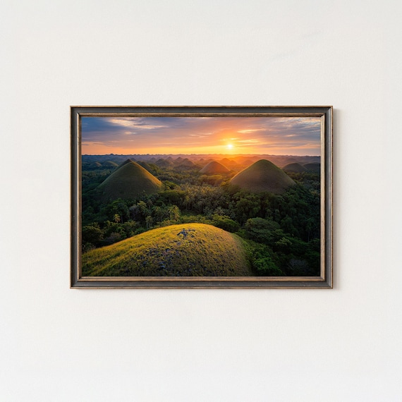 Chocolate Hills Philippines Sunrise Landscape Print