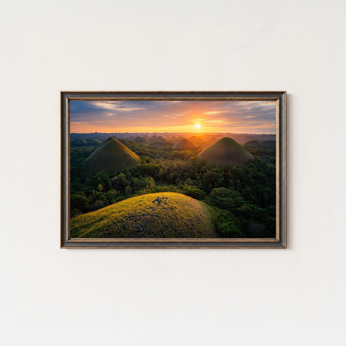 Chocolate Hills Philippines Sunrise Conical Mounds Landscape Poster