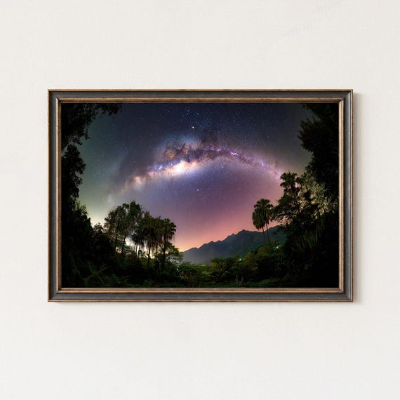 Milky Way Jungle Night Sky Photography Wall Art