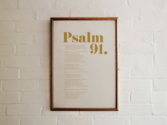 Psalm 91 Scripture Art, Minimalist Poster