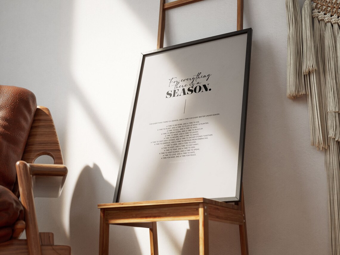 Ecclesiastes 3 For Everything There Is A Season Bible Verse Poster Gift - Image 3