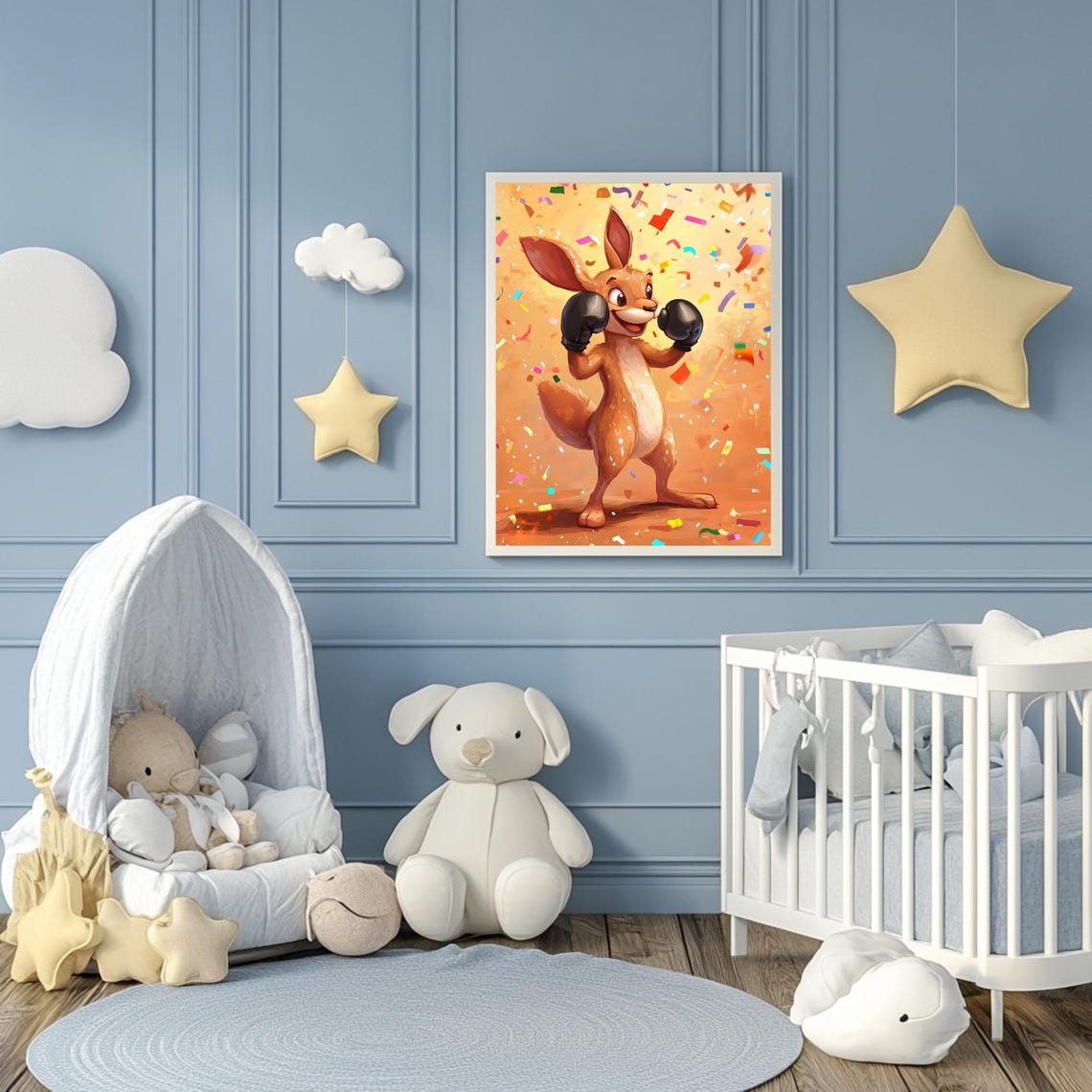 Funny Boxing Kangaroo Nursery Wall Art Kangaroo Baby Shower Gift Cute Kids Decor Sport Theme Nursery Print - Image 3