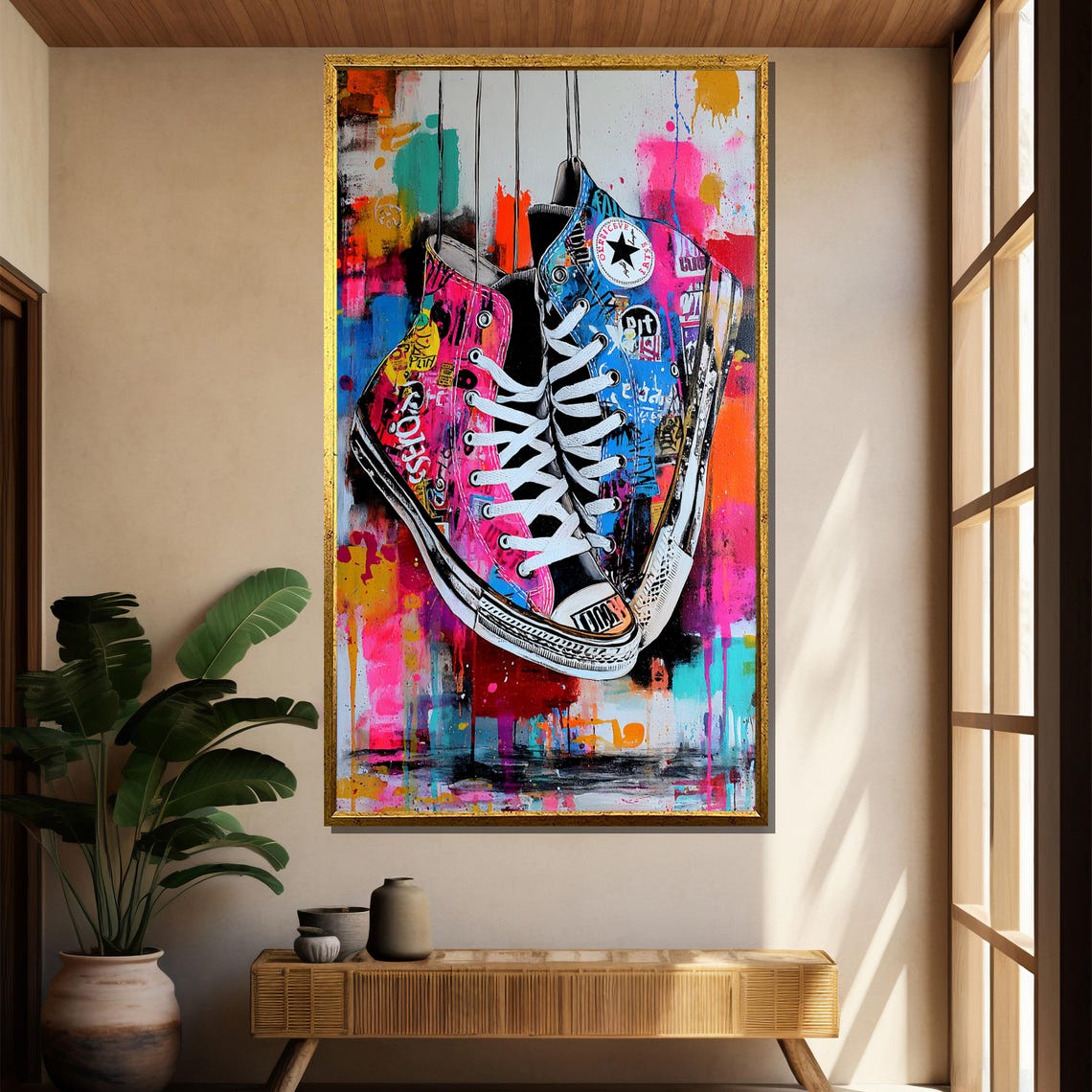 Colorful Graffiti High Top Sneakers Street Art Pop Culture Poster - Image 4