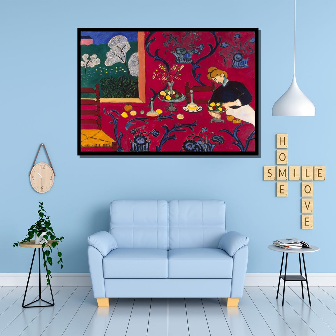 Matisse Style Red Interior Still Life With Woman And Fruit Poster - Image 3