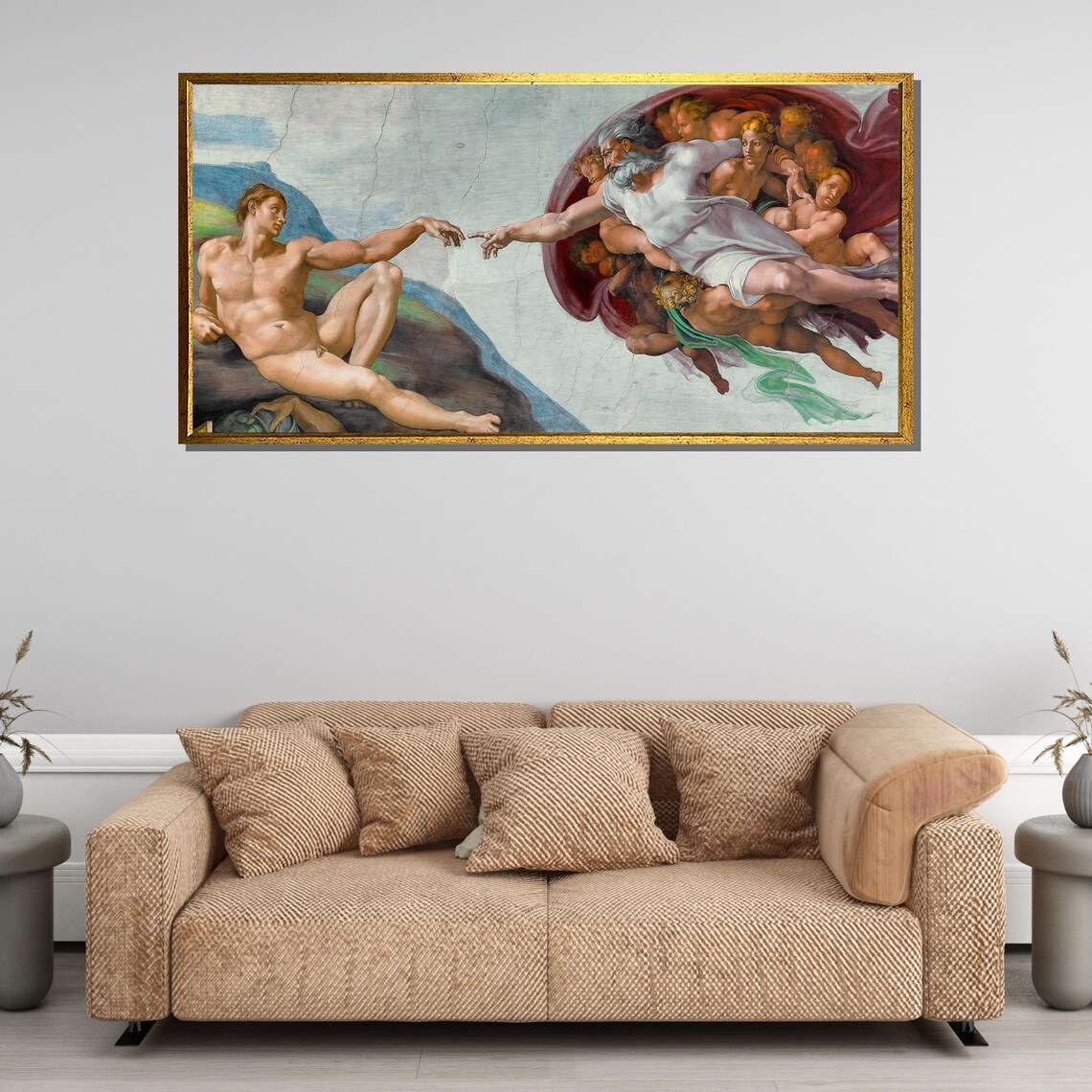 Michelangelo Creation of Adam Sistine Chapel Famous Renaissance Fresco Poster - Image 4