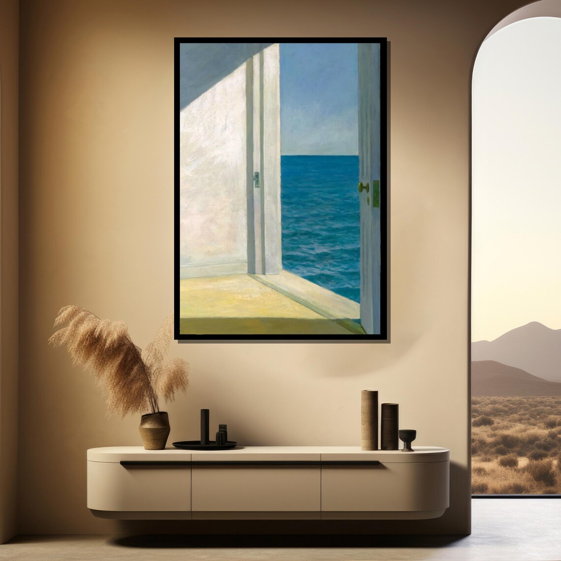 Edward Hopper Rooms by the Sea Sunlit Doorway Ocean View Art Poster - Image 3