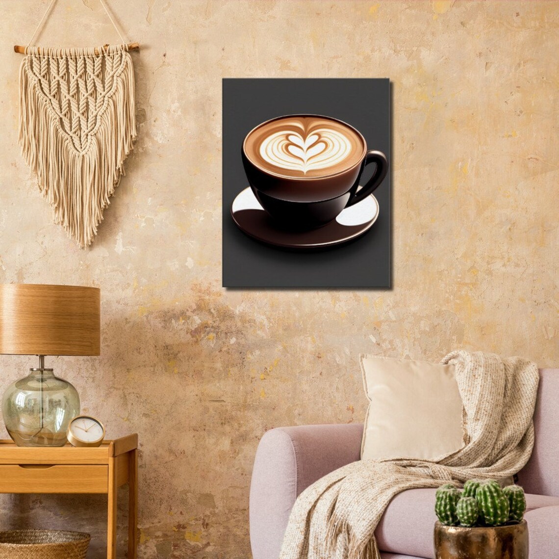 Cup Of Cappuccino Kitchen Wall Art Food Art Print Coffee Wall Art - Image 3
